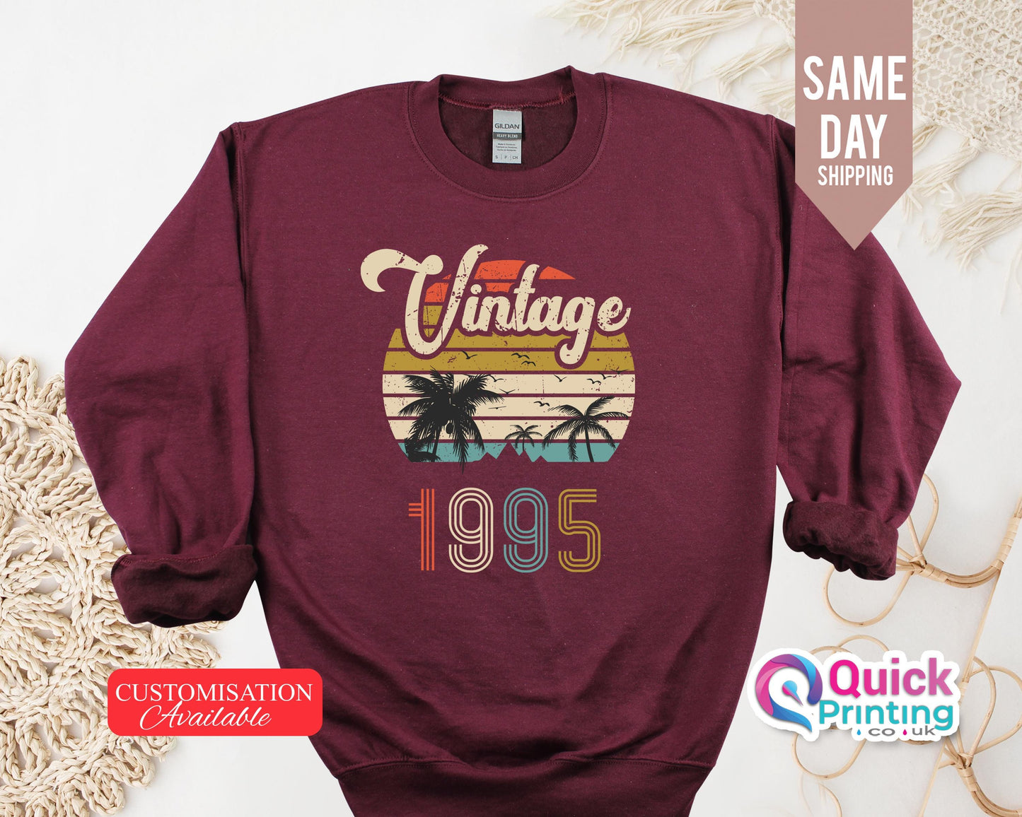 Custom Year Sweatshirt: Vintage Birthday Jumper