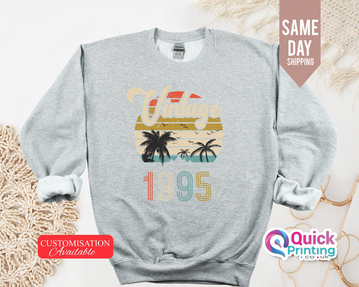 Custom Year Sweatshirt: Vintage Birthday Jumper