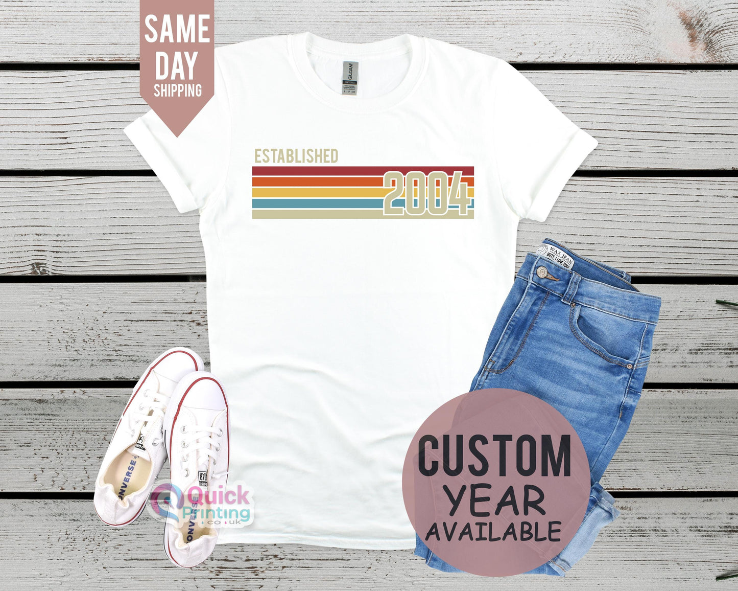 Established 2004, Mens 21st Birthday T-Shirt, Custom Birthday tshirt, personalised Birthday Gift 2025, Vintage Est 2004 Shirt, Custom Year T