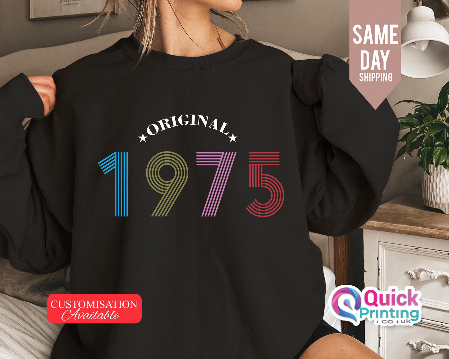 Vintage 1975 Sweatshirt: Birthday Year Jumper