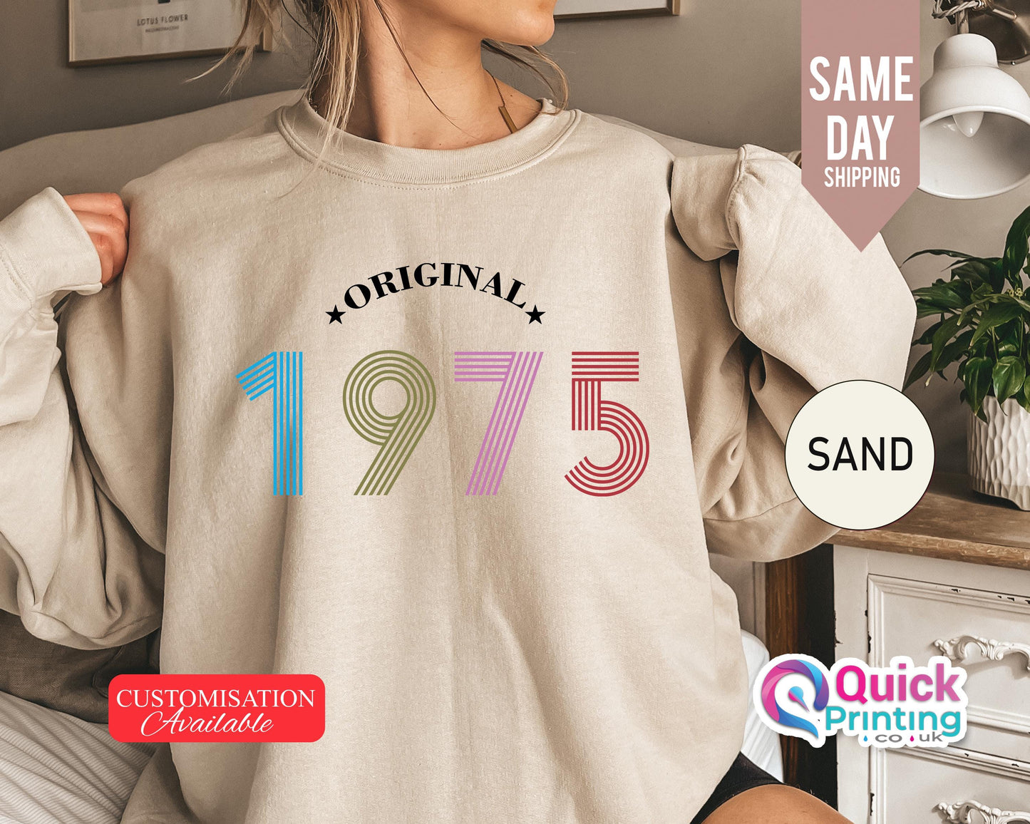 Vintage 1975 Sweatshirt: Birthday Year Jumper