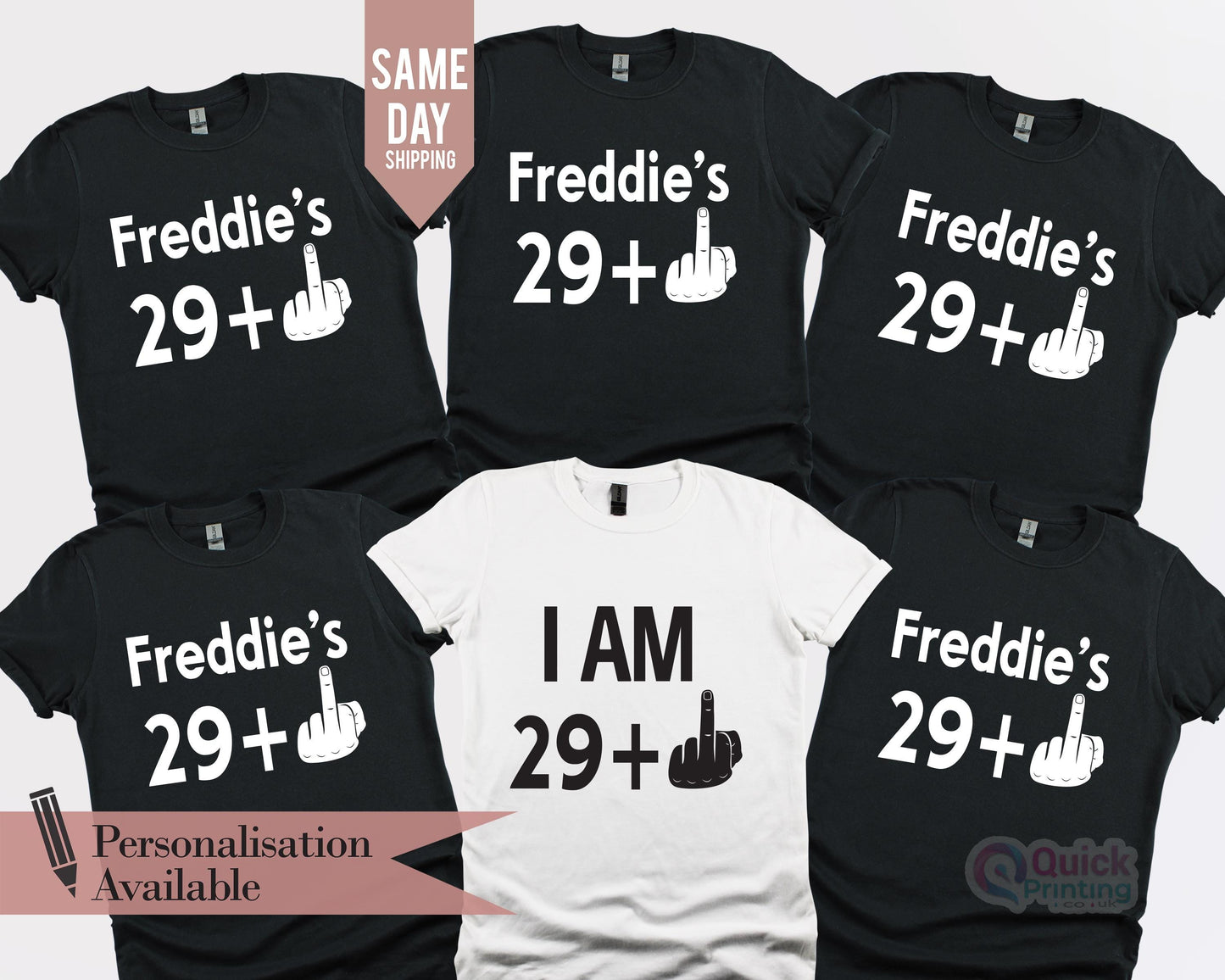 Personalized 30th Birthday T-Shirt: Funny Middle Finger Tee