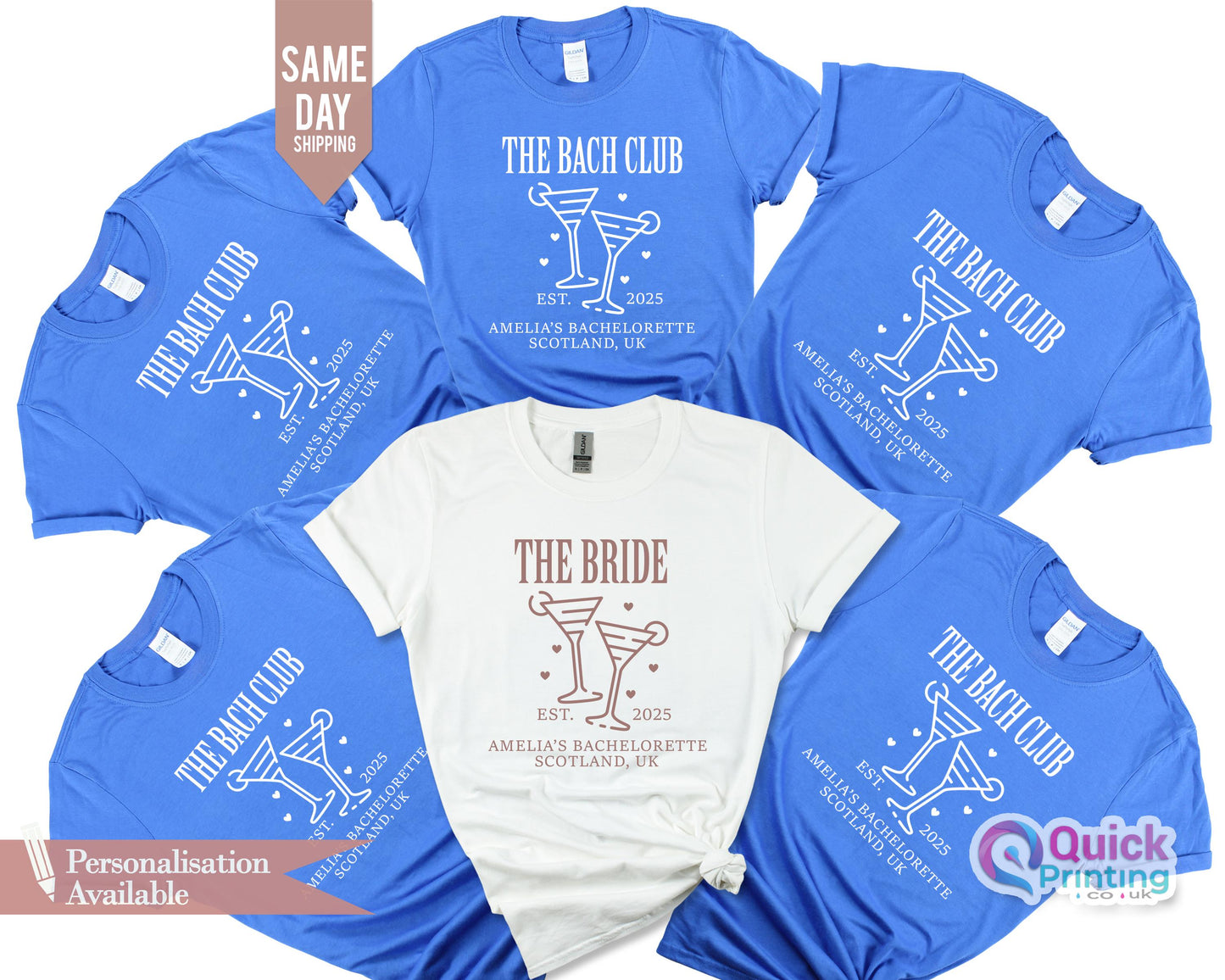 Personalized Bachelorette Party T-Shirts: The Bach Club, Social Club