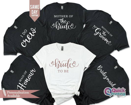 Bridal Party T-Shirts: Hen Party, Bride & Bridesmaid Shirts