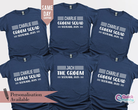 Groom Squad T-Shirt: Personalized Wedding Party Matching Shirts