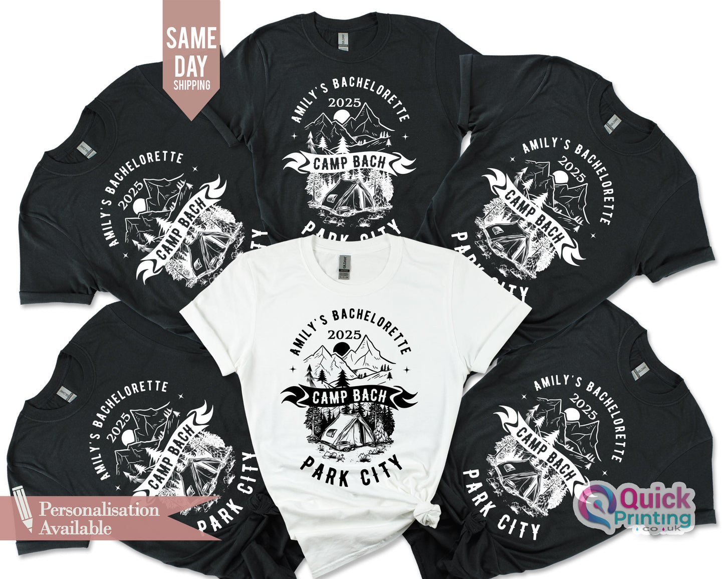 Custom Bachelorette Party Shirts: Camp Bach, Bridesmaid 2025