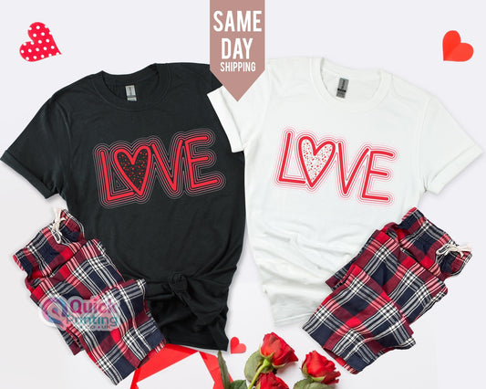 Love Heart Valentine's Day Shirt: Couple's Gift Tee