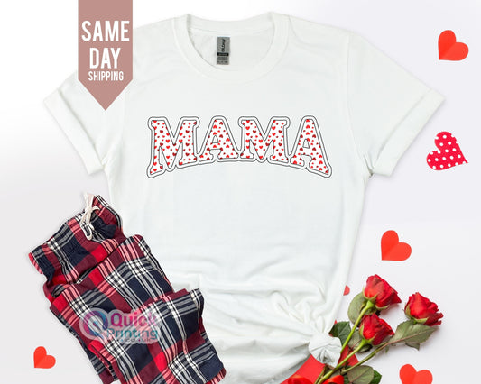 Mama Valentine Shirt, Mama T-shirt, Mama Heart T-shirt, Valentines Day Shirt, Mama Shirt, Cute Valentines Shirt 2026, Heart Lover Gift Tee