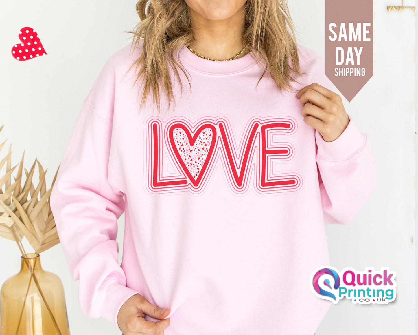 Love Heart Valentine's Day Sweatshirt: Couple Matching Gift