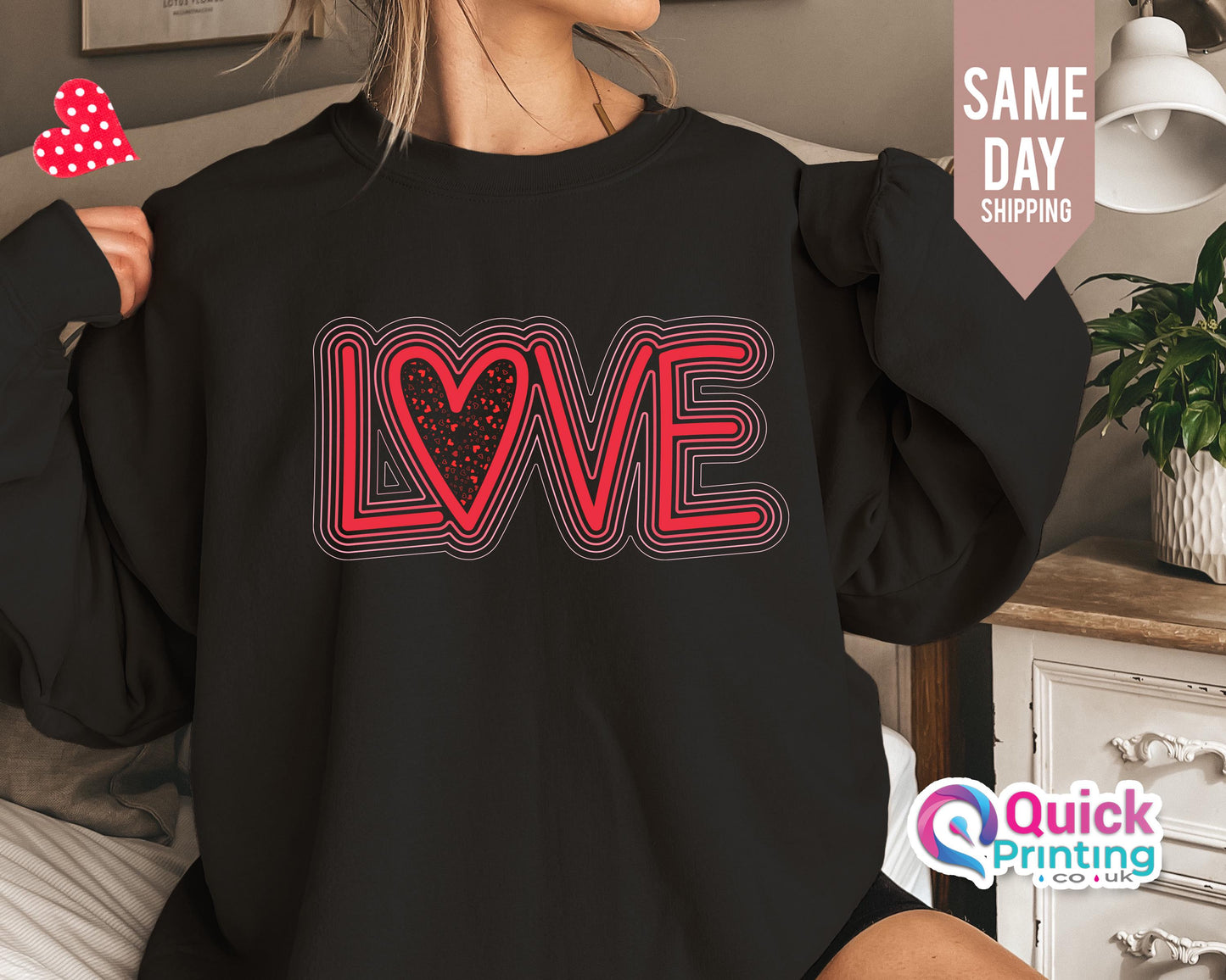 Love Heart Valentine's Day Sweatshirt: Couple Matching Gift