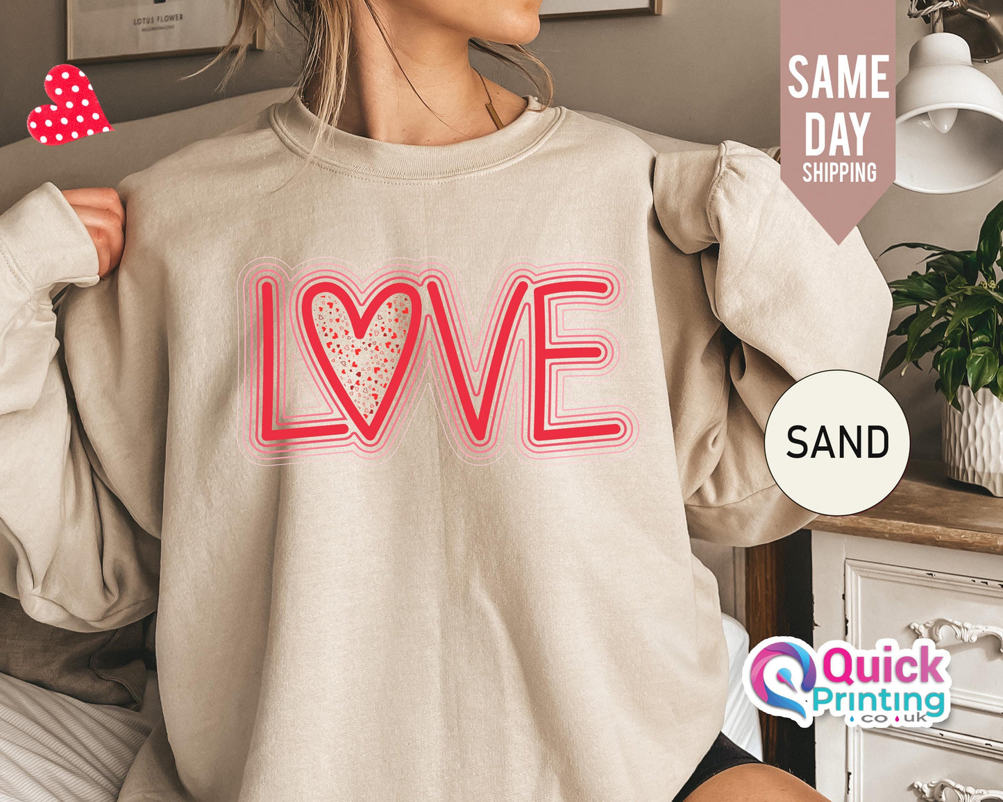 Love Heart Valentine's Day Sweatshirt: Couple Matching Gift