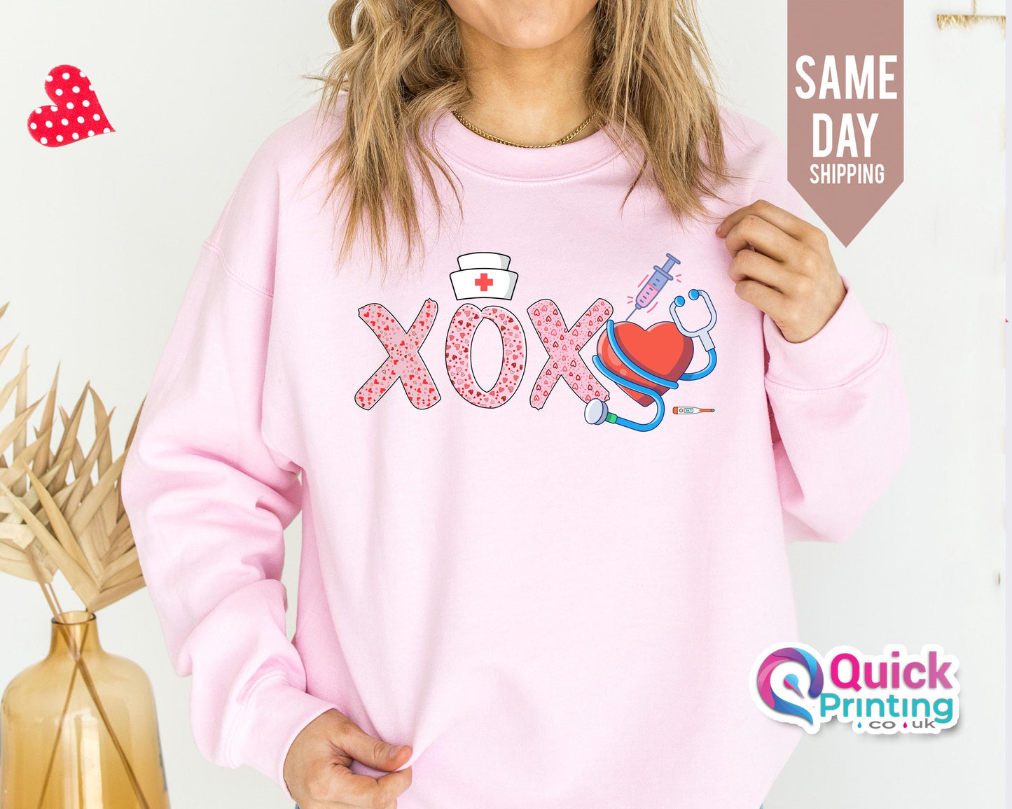 XOXO Nurse Sweatshirt, Cute Nurse Valentines Day Sweatshirt, Valentines Day Sweatshirt, Sweatshirt For Nurse, Valentines Day Gift for Nurse