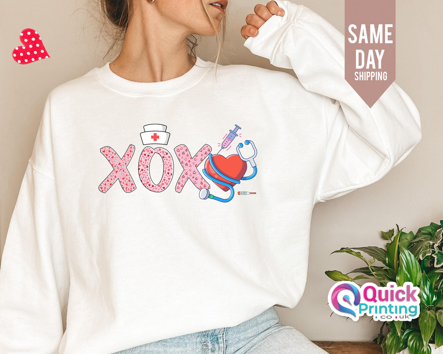 XOXO Nurse Sweatshirt, Cute Nurse Valentines Day Sweatshirt, Valentines Day Sweatshirt, Sweatshirt For Nurse, Valentines Day Gift for Nurse