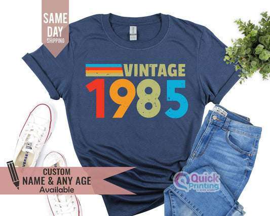 Vintage 1985 Tshirt, 50th Birthday T Shirt 2026 fiftieth gift ideas , Mens Women Tshirt,  1985 Birthday Shirt, Custom Birthday Tee, 2026 Tee