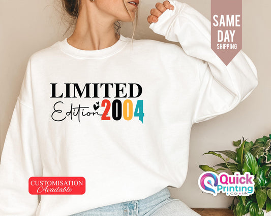 Limited Edition 2004 Sweatshirt: Handmade Birthday Year Jumper