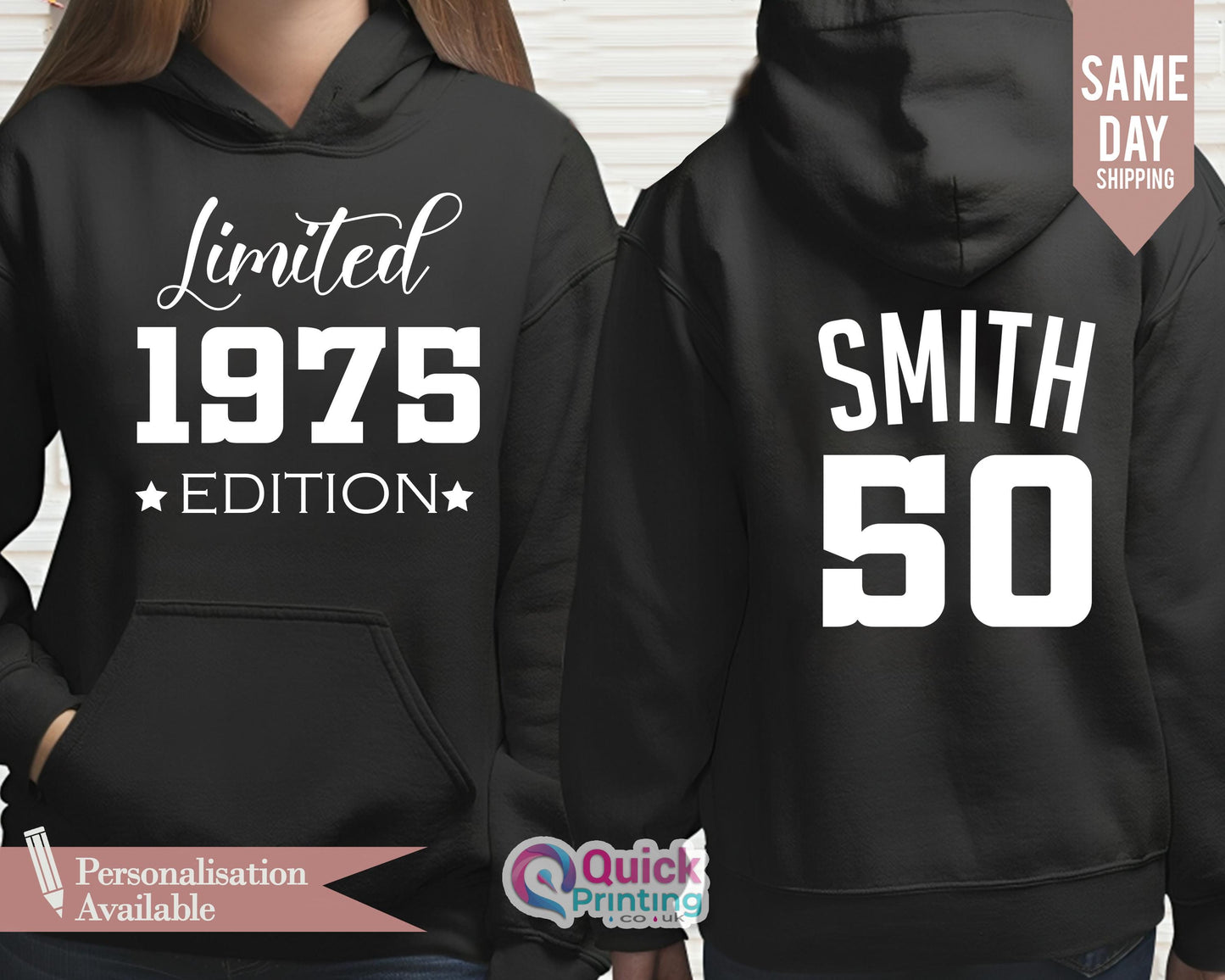 Personalized 1975 Edition Birthday Hoodie: Custom Name & Age