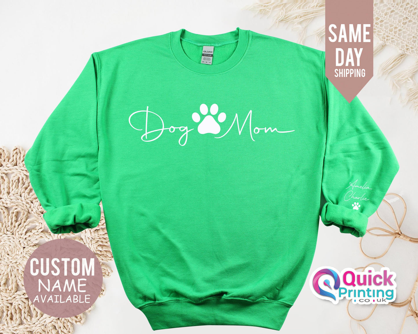 Personalized Dog Mom Sweatshirt: Custom Pet Name Jumper