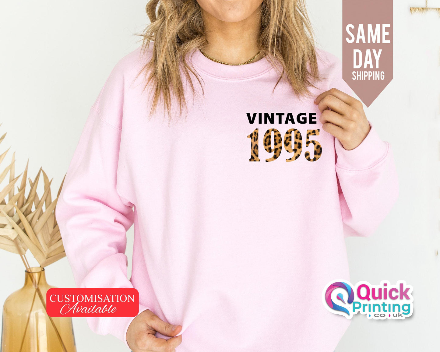 Vintage 1995 Sweatshirt: Custom Birthday Year Jumper