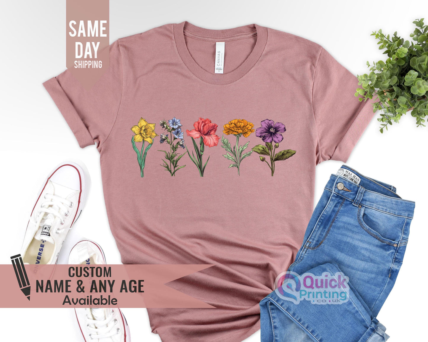 Custom Birth Month Shirt, Birth Flower Sweater 2026, Gift for Grandma, Personalized Mom Gift Grandma, Birth Flower shirt With Names Tshirt