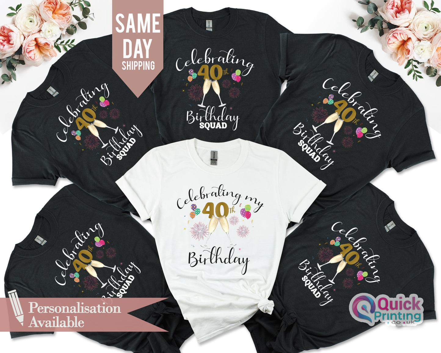 Personalized 40th Birthday Squad Shirt: Custom Celebration Tee