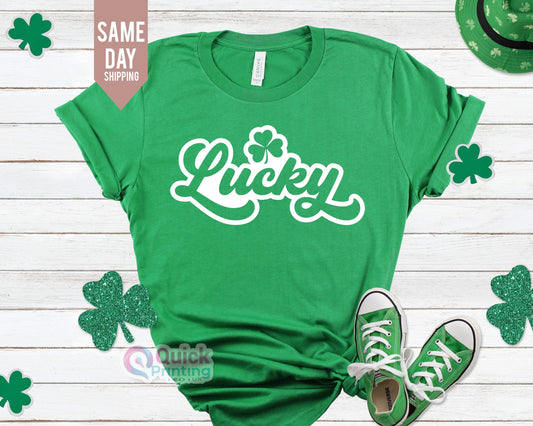 Lucky St. Patrick's Day T-Shirt: Shamrock Clover, Irish Beer Shirt
