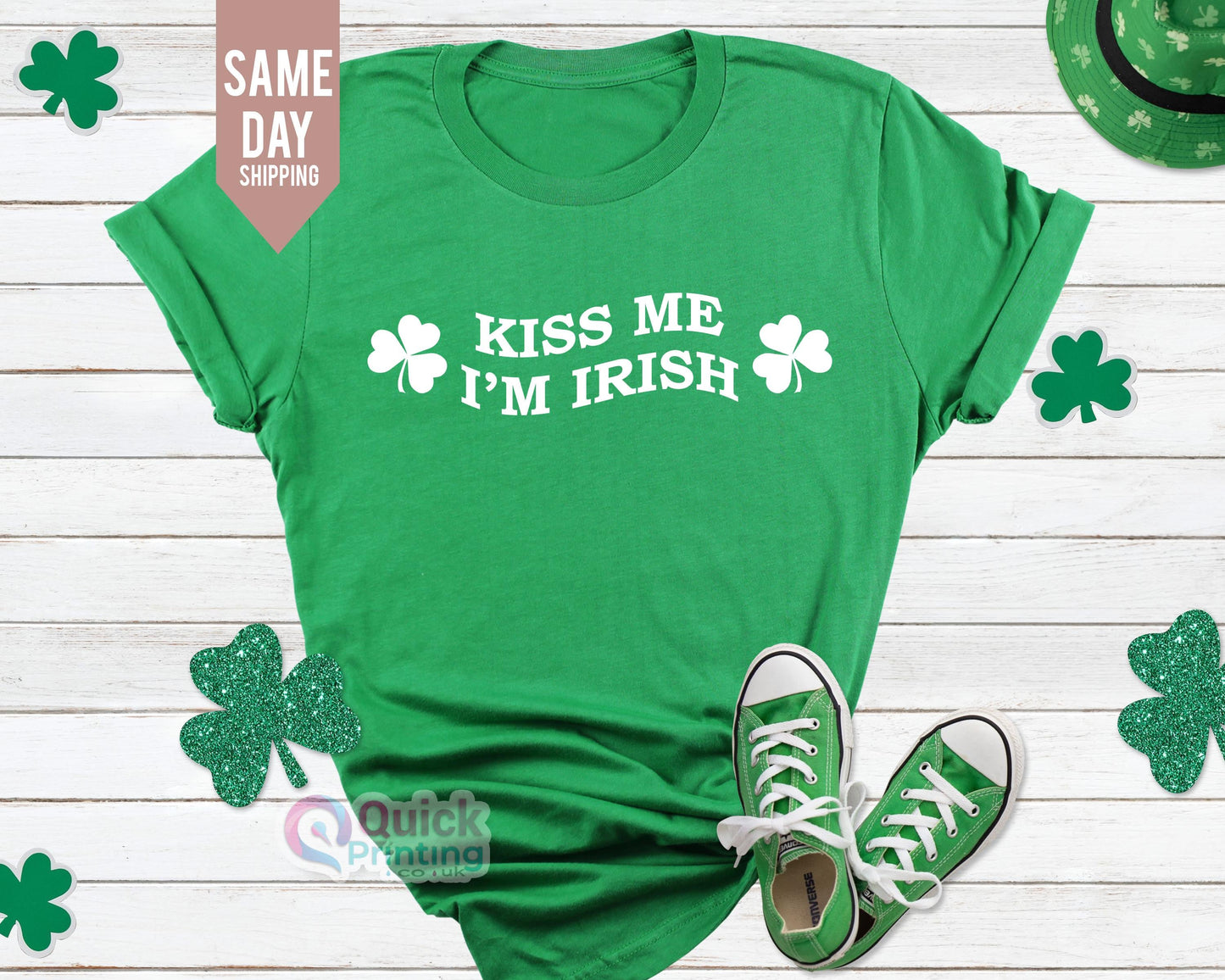 Kiss Me I'm Irish T-Shirt: Glitter St. Patrick's Day Tee