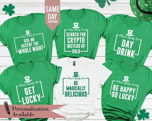 Matching St. Patrick's Day Group T-Shirts: Funny Drinking Team Tees