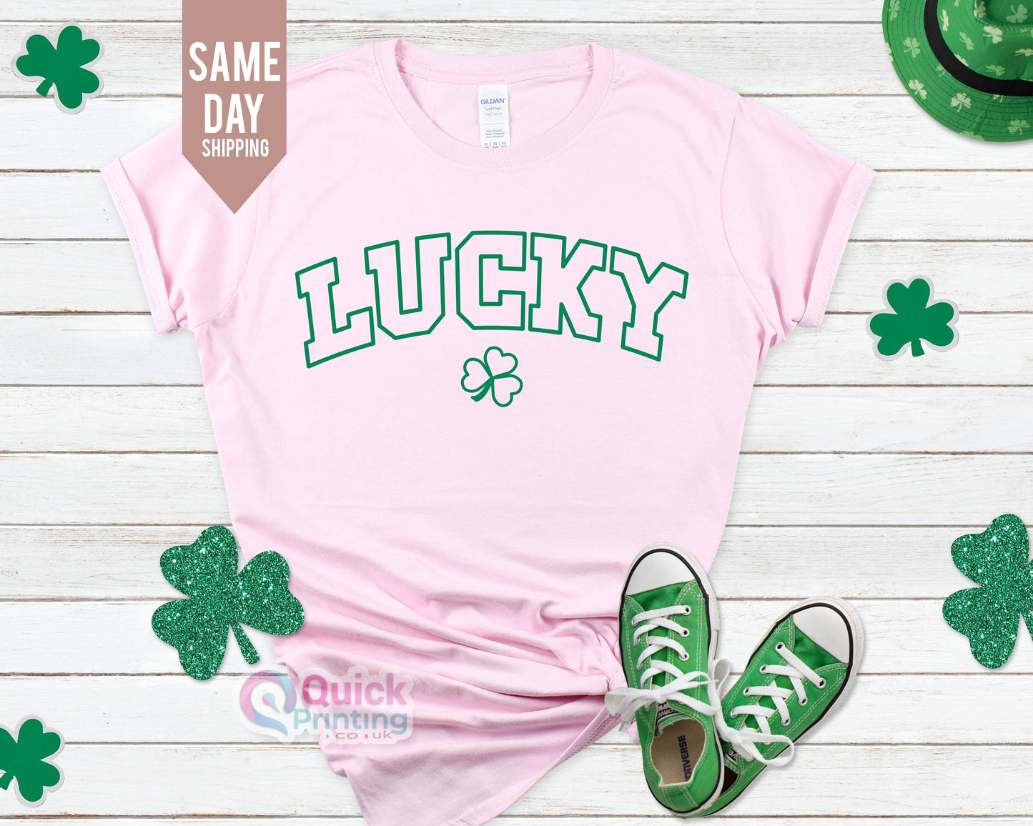 Lucky Shamrock Shirt: St Patrick's Day Glitter Tee