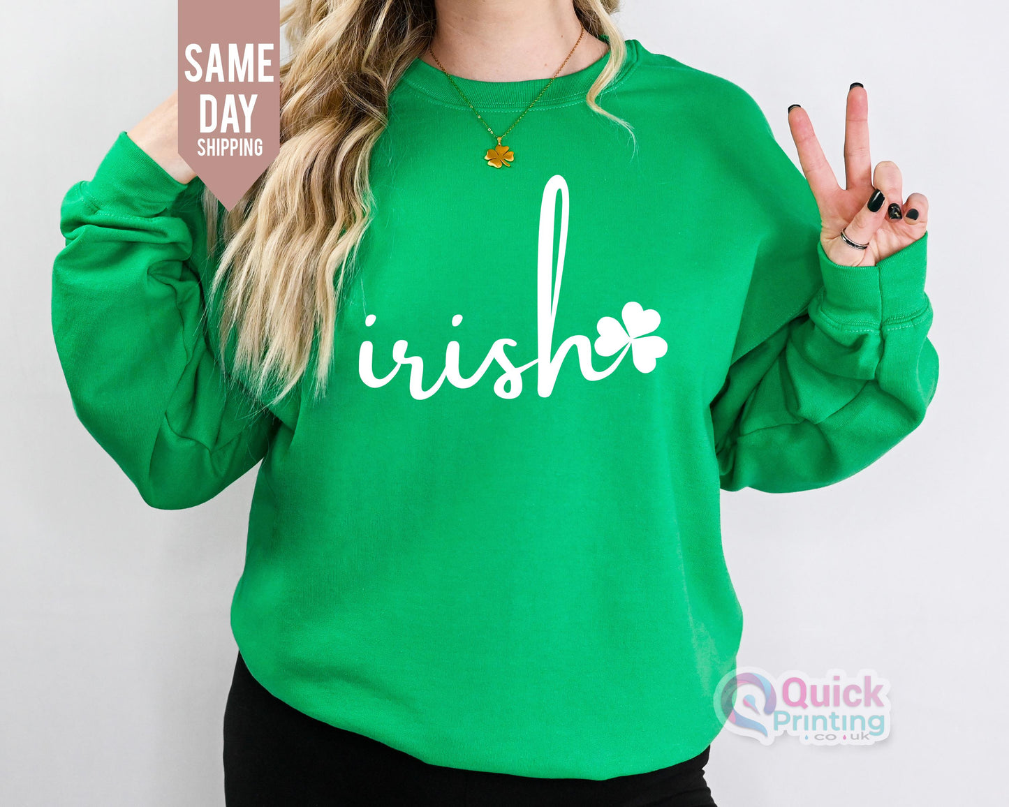 Irish Sweatshirt: Lucky Shamrock, St. Patrick's Day Crewneck