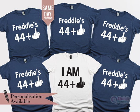 Personalized 45th Birthday T-Shirt: Funny Middle Finger Tee