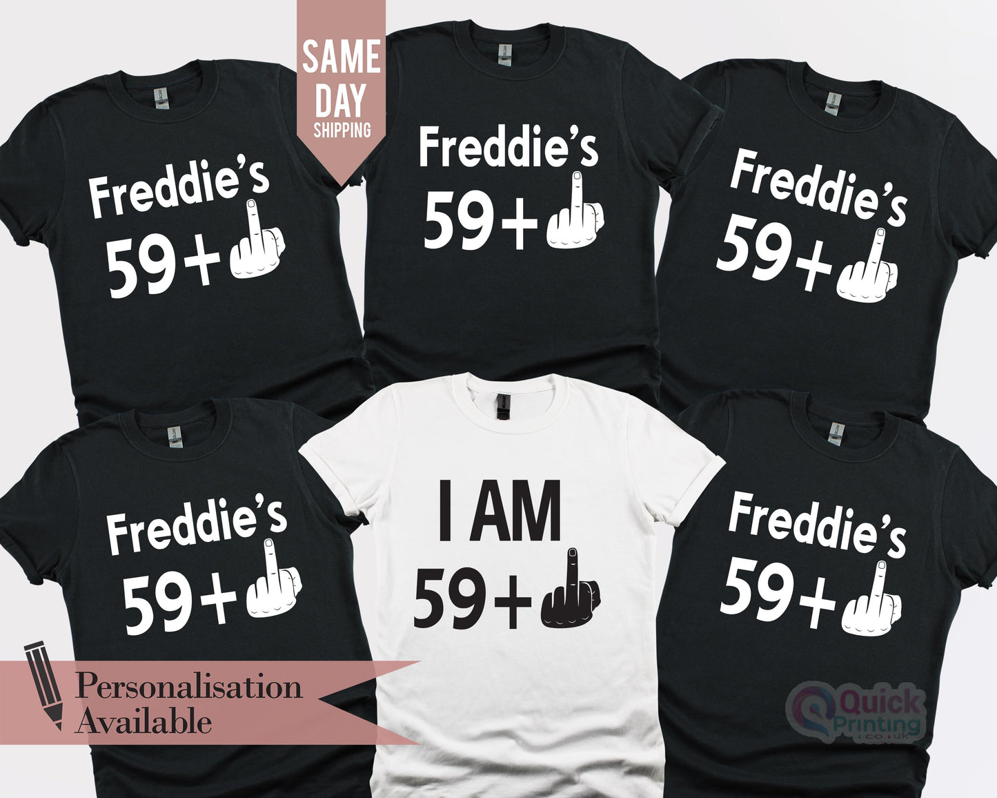 Personalized 60th Birthday T-Shirt: Funny Middle Finger Tee