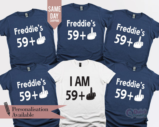 Personalized 60th Birthday T-Shirt: Funny Middle Finger Tee