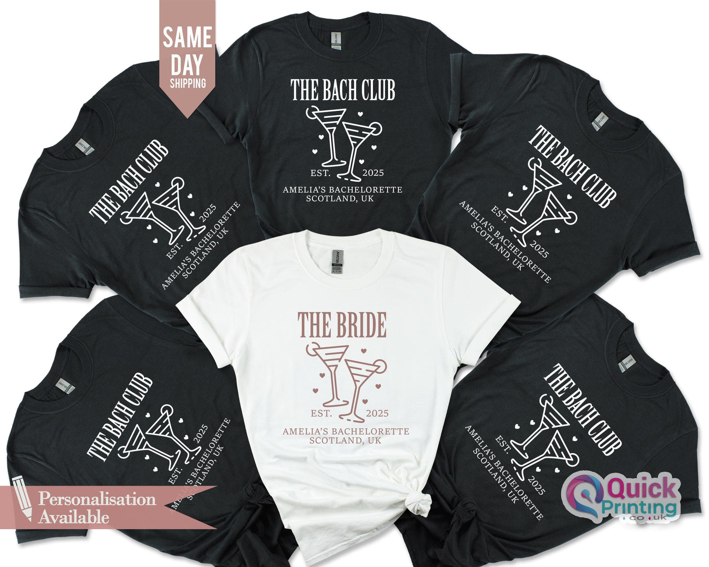 Personalized Bachelorette Party T-Shirts: The Bach Club, Social Club