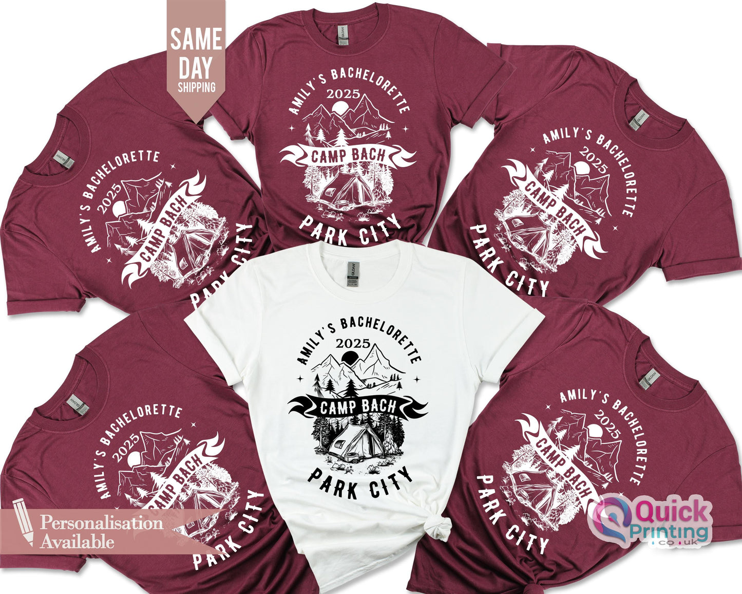 Custom Camp Bachelorette Party Shirts: Bridesmaid 2025