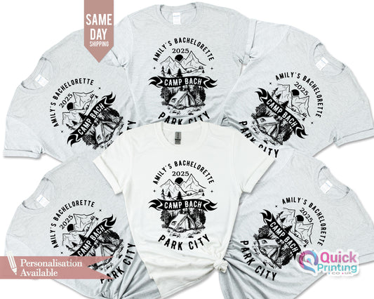 Custom Camp Bachelorette Party Shirts: Bridesmaid 2025