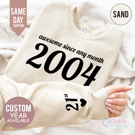Custom 21st Birthday Sweatshirt: Personalized Year Number Sweater