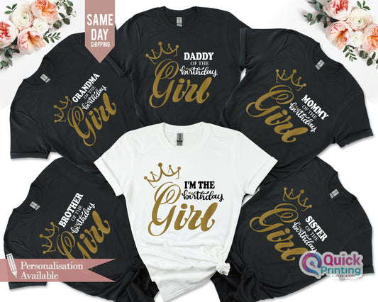 Personalized Birthday Girl Shirt: Matching Family Team Tees