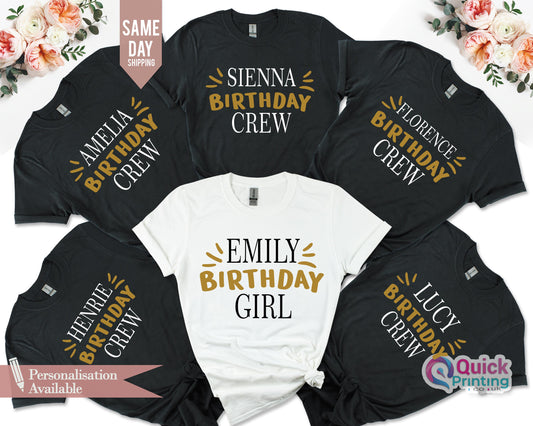 Custom Birthday Squad T-Shirts: Personalized Name, Birthday Crew Shirts