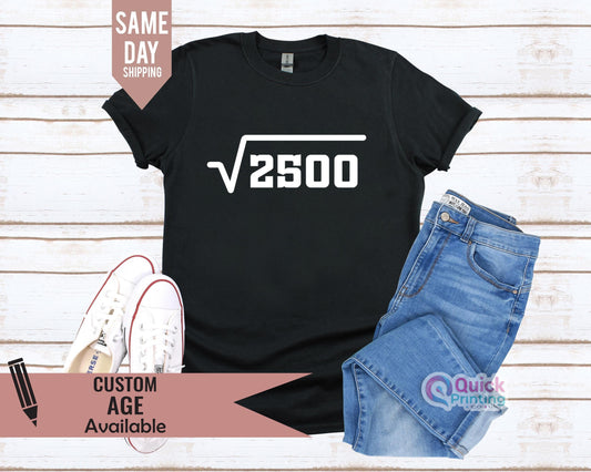 50th Birthday T-Shirt: Vintage 1975, Funny Math Design