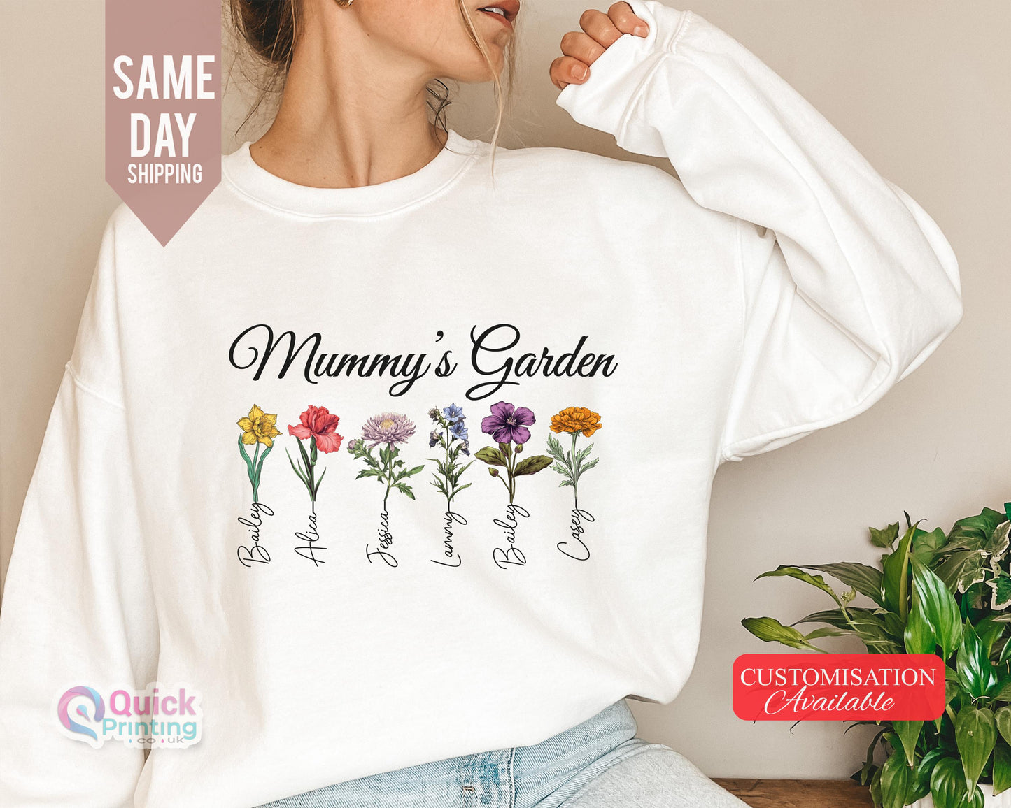 Mummy's Garden Sweatshirt, Mummy Sweatshirt With Names, Custom Birth flower Sweatshirt, Grandmas Garden T,Gift for Grandma, Mom's Garden