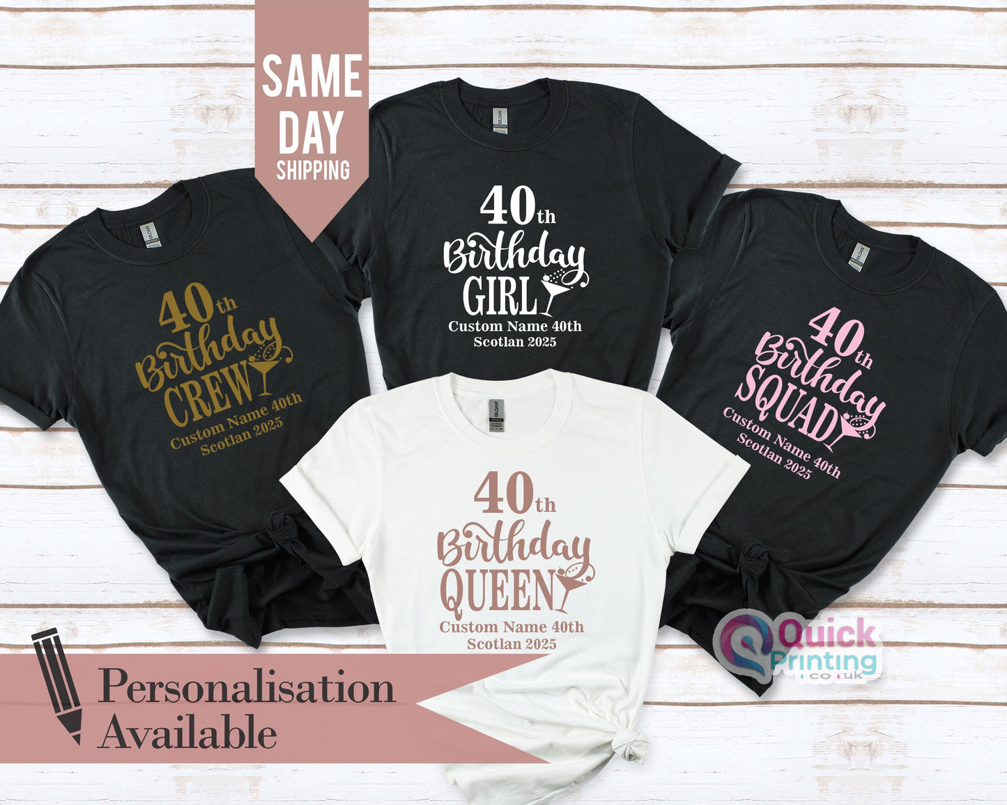 Personalized 40th Birthday Queen Shirt: Birthday Crew T-Shirts