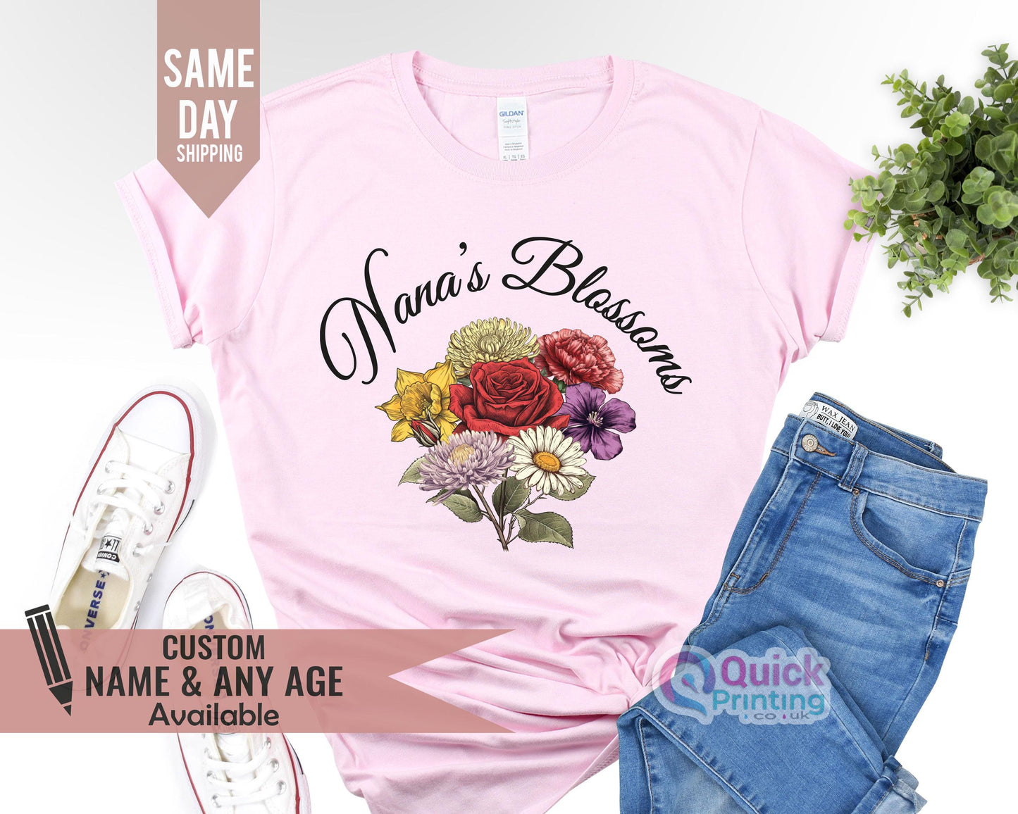 Nana's Blossoms Shirt: Custom Family Garden Bouquet Tee