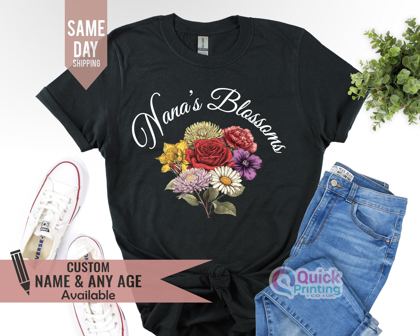 Nana's Blossoms Shirt: Custom Floral Bouquet Tee