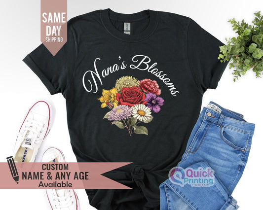 Nana's Blossoms Shirt: Custom Floral Bouquet Tee