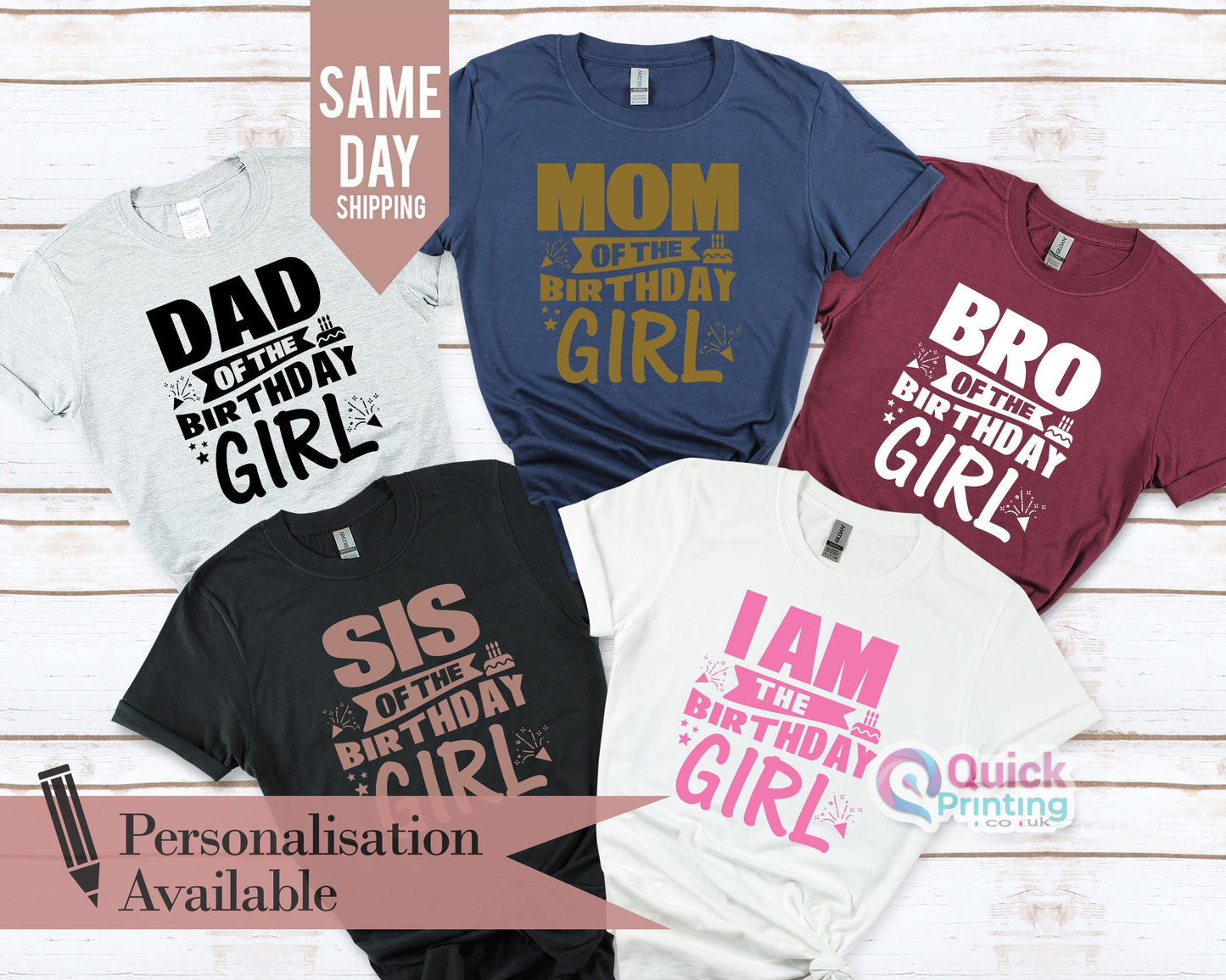 Birthday Girl Family T-Shirt: Matching Birthday Crew Shirts