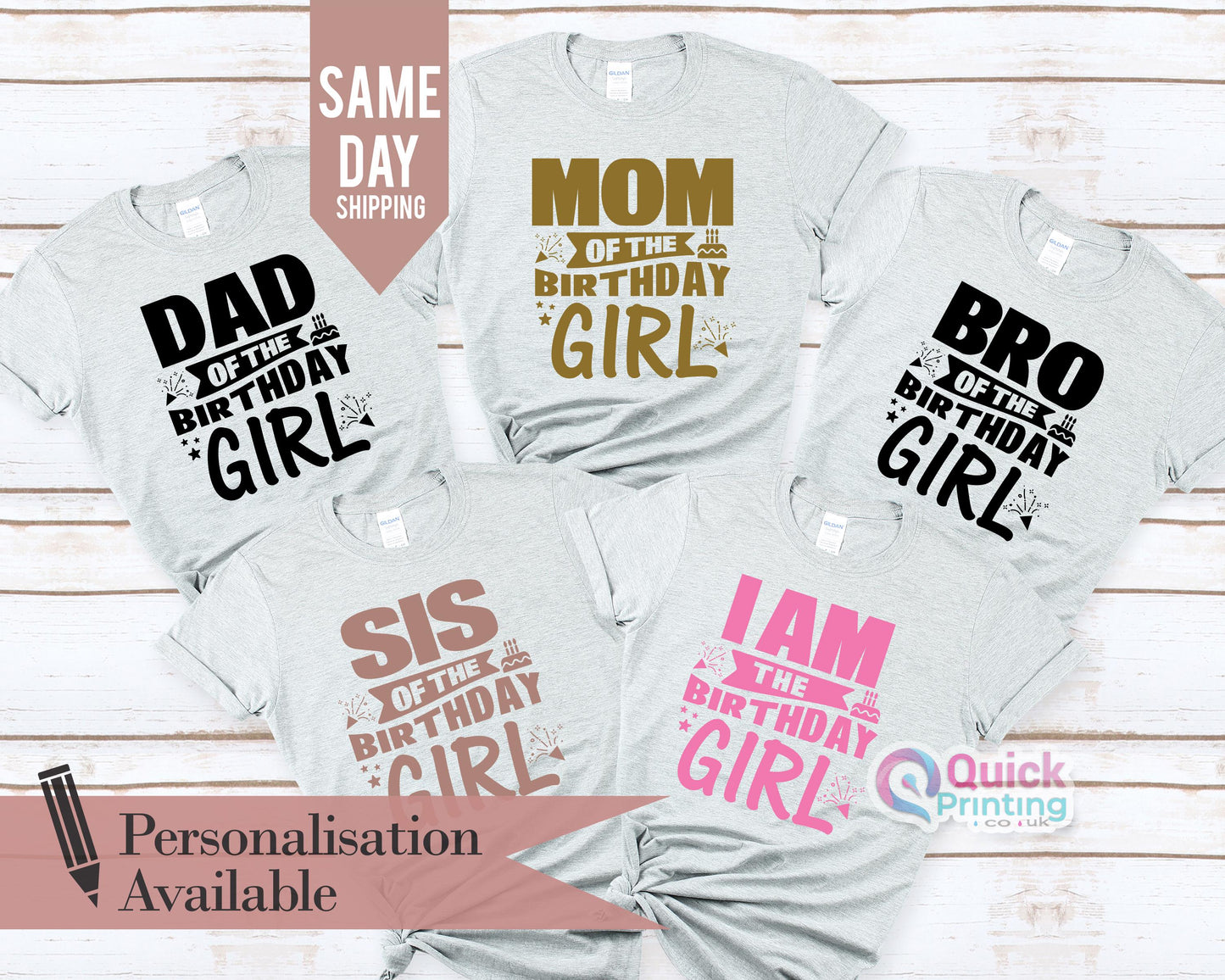Birthday Girl Family T-Shirt: Matching Birthday Crew Shirts