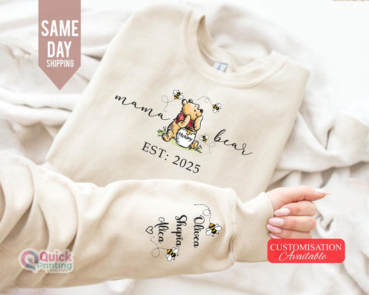 Mama Bear Sweatshirt, Custom Mothers Day Shirt with Names, Custom Mama Bear Sweatshirt,  New Mom Gift, Sweatshirt gift for Mum, Mama to Be T