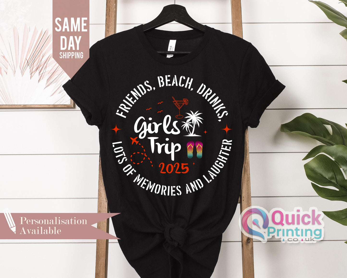 Personalized Girls Trip 2026 T-Shirt: Summer Vacation Shirt