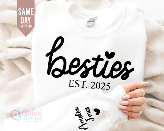 Custom Besties Sweatshirt, Besties Sweatshirt, Best Friends Gift 2026, Best Friend Sweatshirt, Personalized Gift, Best Friend Christmas Gift