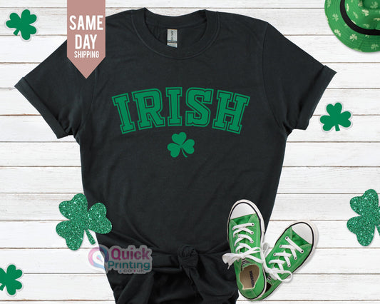 Irish Shamrock T-Shirt: Glitter St. Patrick's Day Crewneck